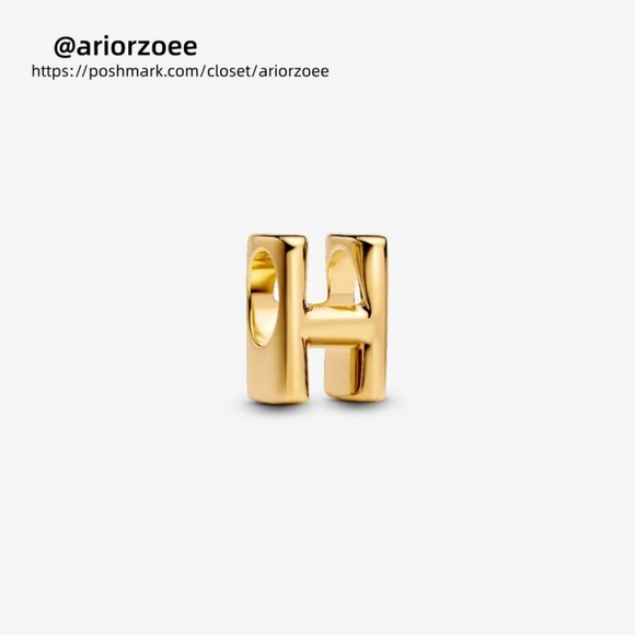 Pandora Letter H Alphabet Mini Charm|Pendant - Picture 1 of 2